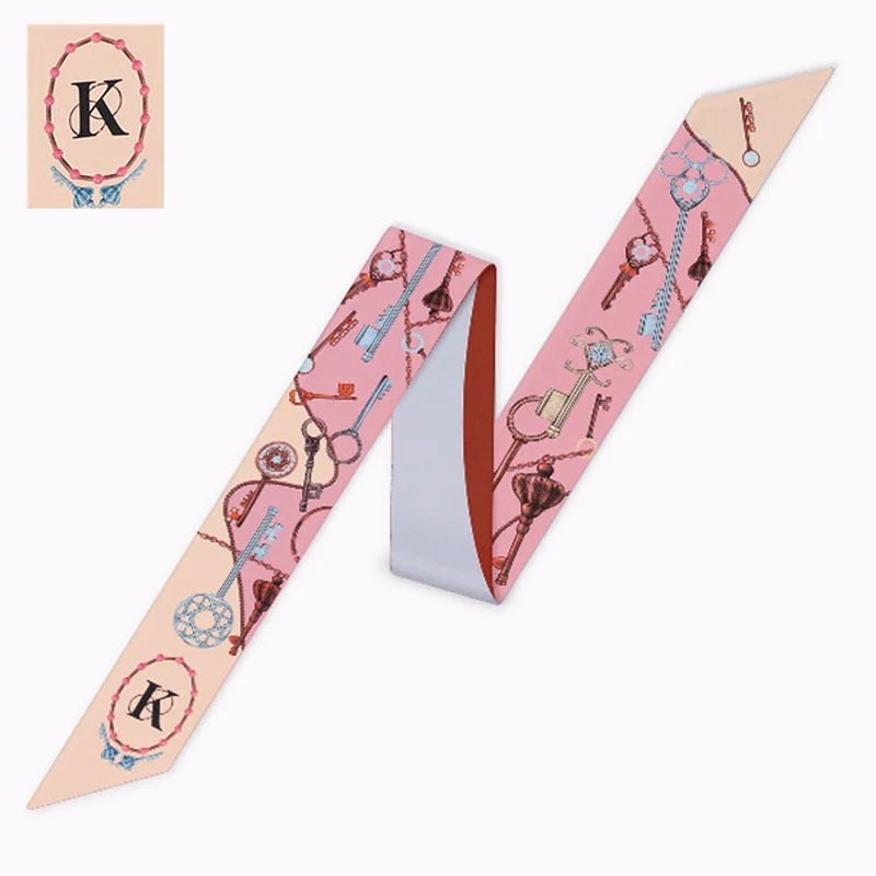 K башня письмо серии Корейская версия модный шарф галстук сумка ручка небольшой Шелковый полотенце шарф Дамская Лента волос ремень