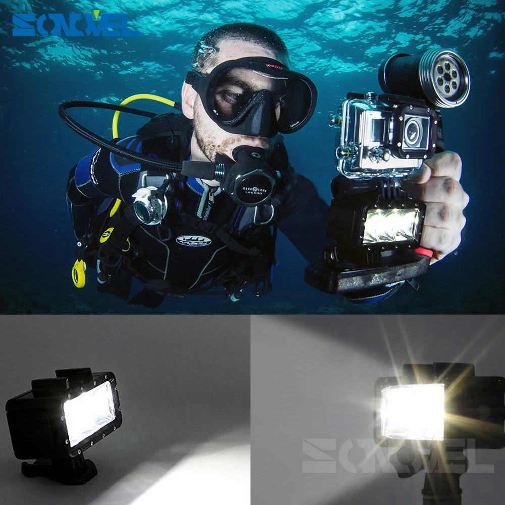 Интимные аксессуары GoPro подводный дайвинг водонепроницаемый светодиодные + Батарея для GoPro Hero 5 6 сеанса HERO4 3 + 3 xiaomi Yi SJ4000
