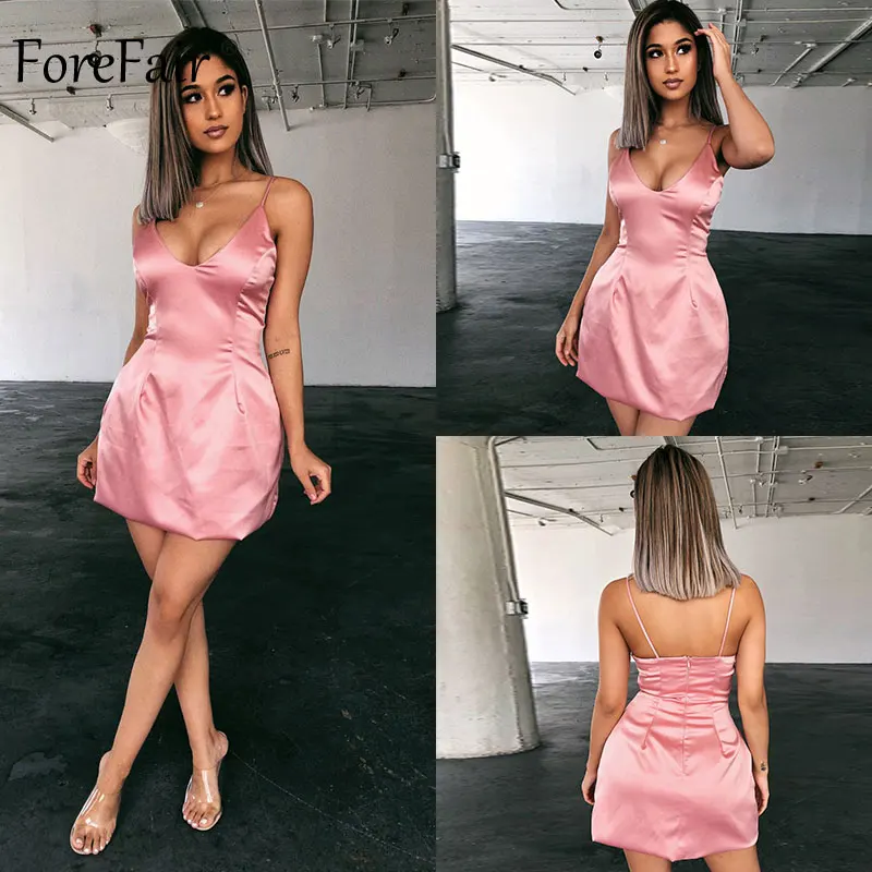 Forefair Mini Dress Sexy Club Wear Spaghetti Strap  (23)