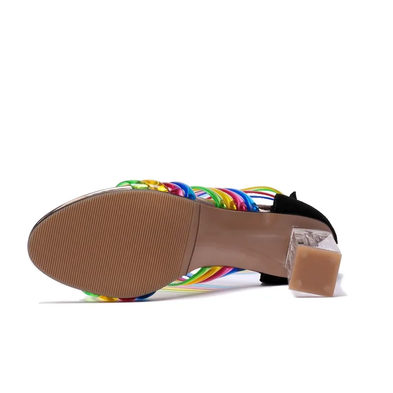 Yifsion 8 Mujeres Mujer D1042 Del Nueva 4 Zapatos Fiesta Alto Verano 5 Dedo Moda Pie Lindo Agradable Abierto Tacón De Sandalias Multicolor Cuadrado Tamaño xpxwr1