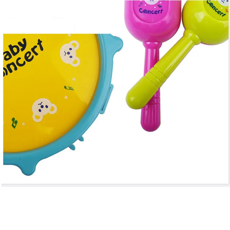 5 Pcs/Set Baby Kids Musical Instruments Boys Girls Roll Drum Trumpet Handbell Set Children Educational Toys Gifts YJS Dropship