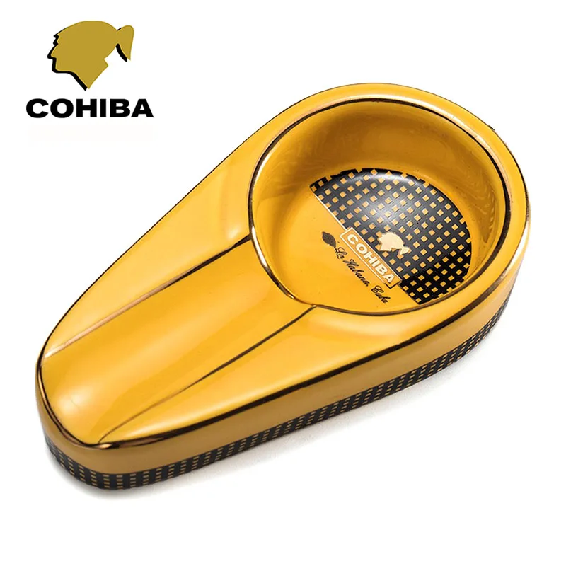 

COHIBA & Luxury Cigar Ashtray Holder Ceramic Cigarettes Holder Home Office Acessory Tobacco Ash Tray Travel Ashtrays Gift Men