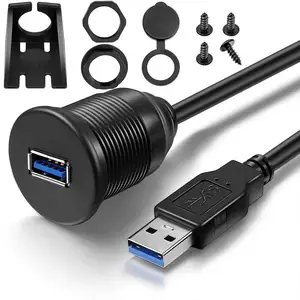 Image for LBSC USB 3.0 Male to USB 3.0 Female AUX Flush Moun 