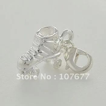 

Min.15$ order 3D Silver plated zinc alloy environment roller skate charms pendant BD