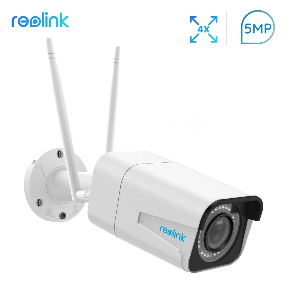 

Reolink Security Camera 5MP 2.4G/5G WiFi Camera HD 4x Optical Zoom Built-in SD Card Slot Night vision Bullet IP Camera RLC-511W