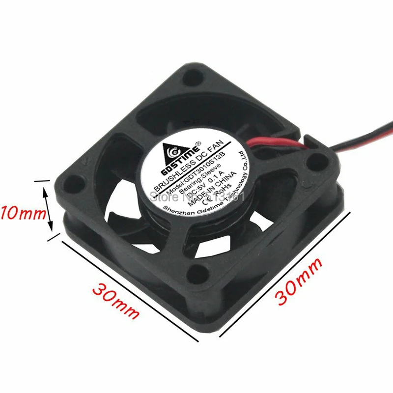 Lot 5pcs DC 5V 3cm 3010s 30mm 30x30x10mm 2pin Brushless Cooling Fan 7blades new
