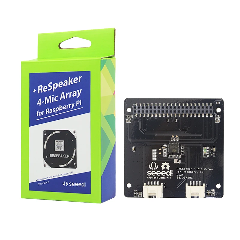 

New Arrival for ReSpeaker 4-Mic Array for Raspberry Pi 4 Microphones Array for AI Voice Quad-microphone Expansion Board