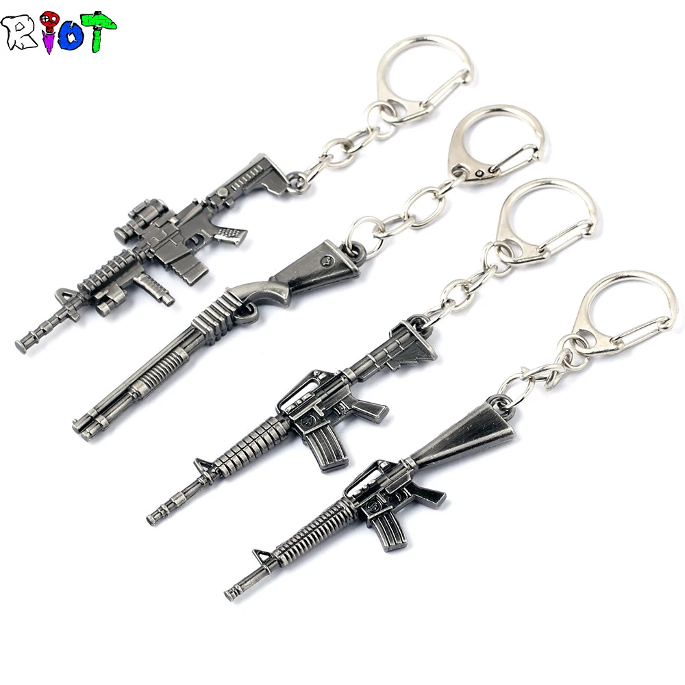 

6CM CSGO AK 47 Rifle Gun Weapon Model Game Keychain CF Cross Fire Arms Key Chains keyring Chaveiro Military Llaveros Fans Gift