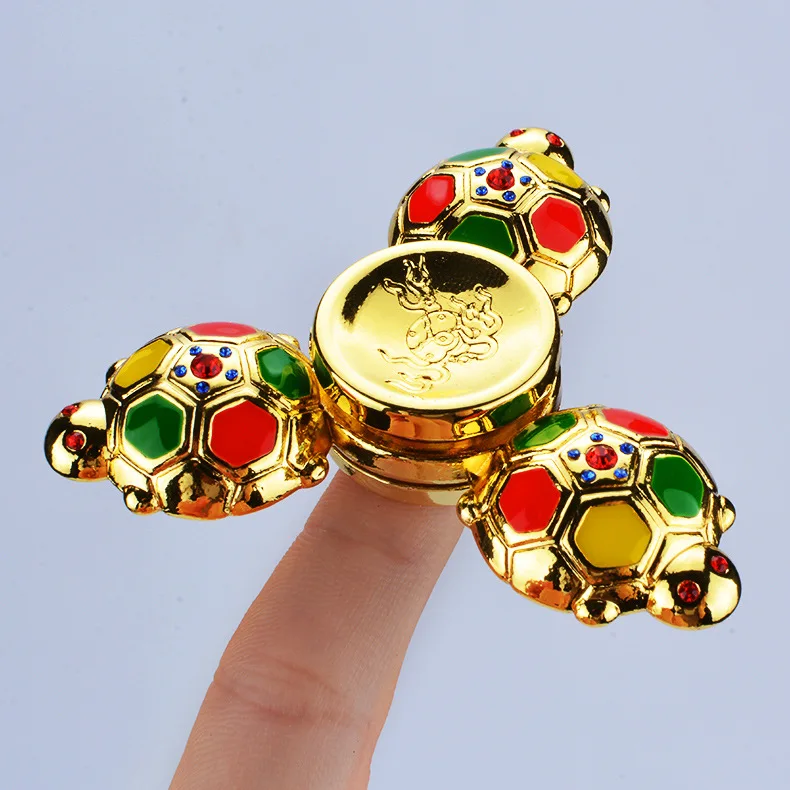 2017 черепахи Rhineston алмазный камень Спиннеры палец руки игрушка Spinner handspinner цинковый сплав анти-стресс Рождество игрушки