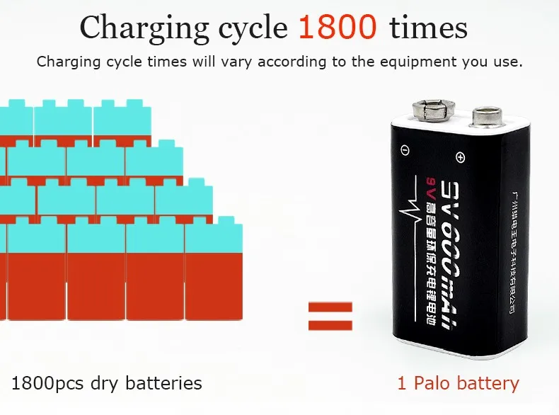 PALO 4 шт./лот 600mAh li-ion 9 V перезаряжаемые батареи для детекторов дыма Беспроводные микрофоны