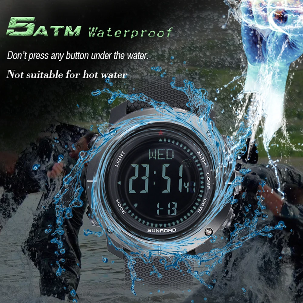 Универсальный Открытый Smart Digital спортивные наручные часы компасный альтиметр барометр Военная Униформа часы 5ATM воды фитнес оборудования