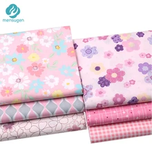 Fiore rosa Plaid Stampato 100% Cotone Metri di Tessuto per Vestiti del Pannello Esterno dei bambini Letto Copriletto di Stoffa Da Cucire Telas