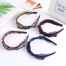 CXADDITIONS Cute Bow Headbands For Women Narrow Side Knot Headband Women'S Fabric Headband Side Knot Topknot Hair Accessories knot side ruffle skirt