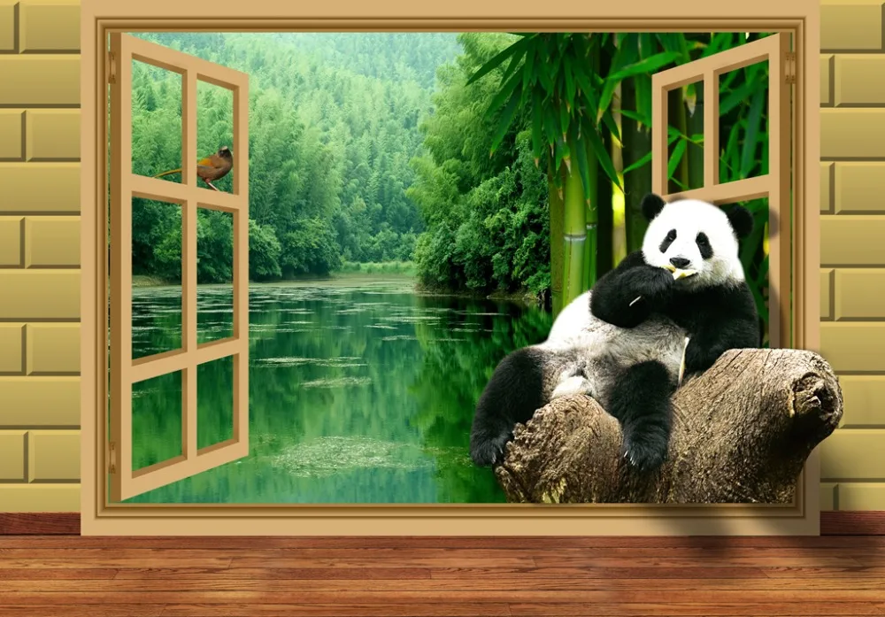 Bamboo Forêt géométrique Rideaux Panda Bamboo 