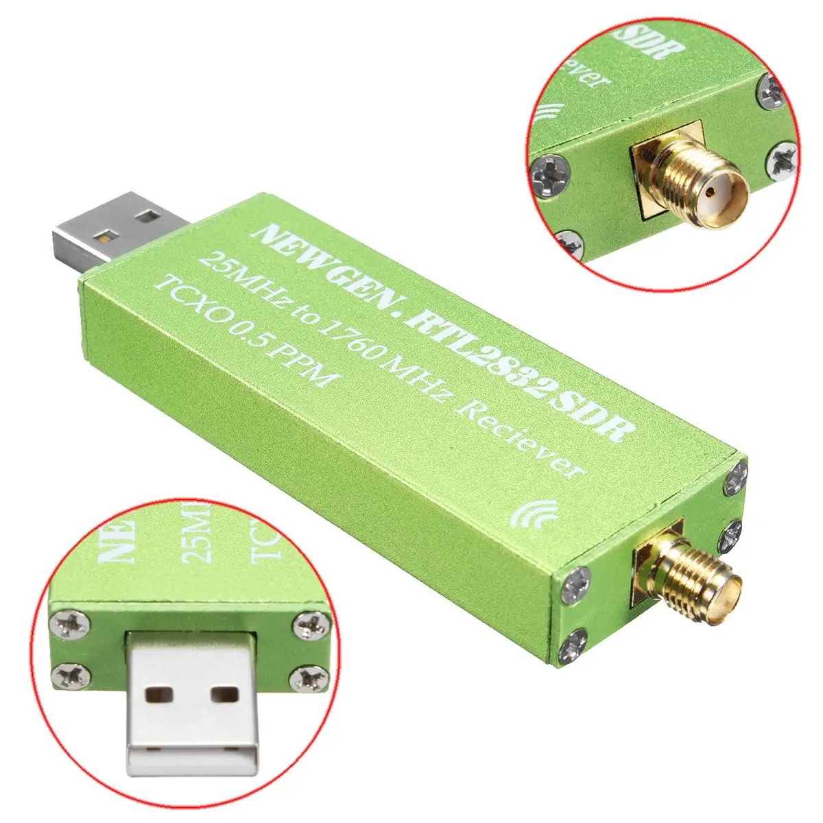 

2018 New Generation 25MHZ to 1760MHZ RTL SDR Receiver Support AM/NFM/FM/DSB/USB/L RTL2382U Mini Wireless Current Receiver