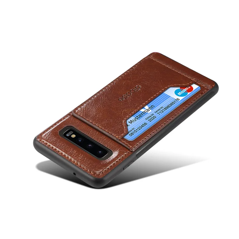 Кожаный чехол с откидной крышкой Crazy Horse для Samsung S10 S9 Plus M20 10 бумажник отделениями