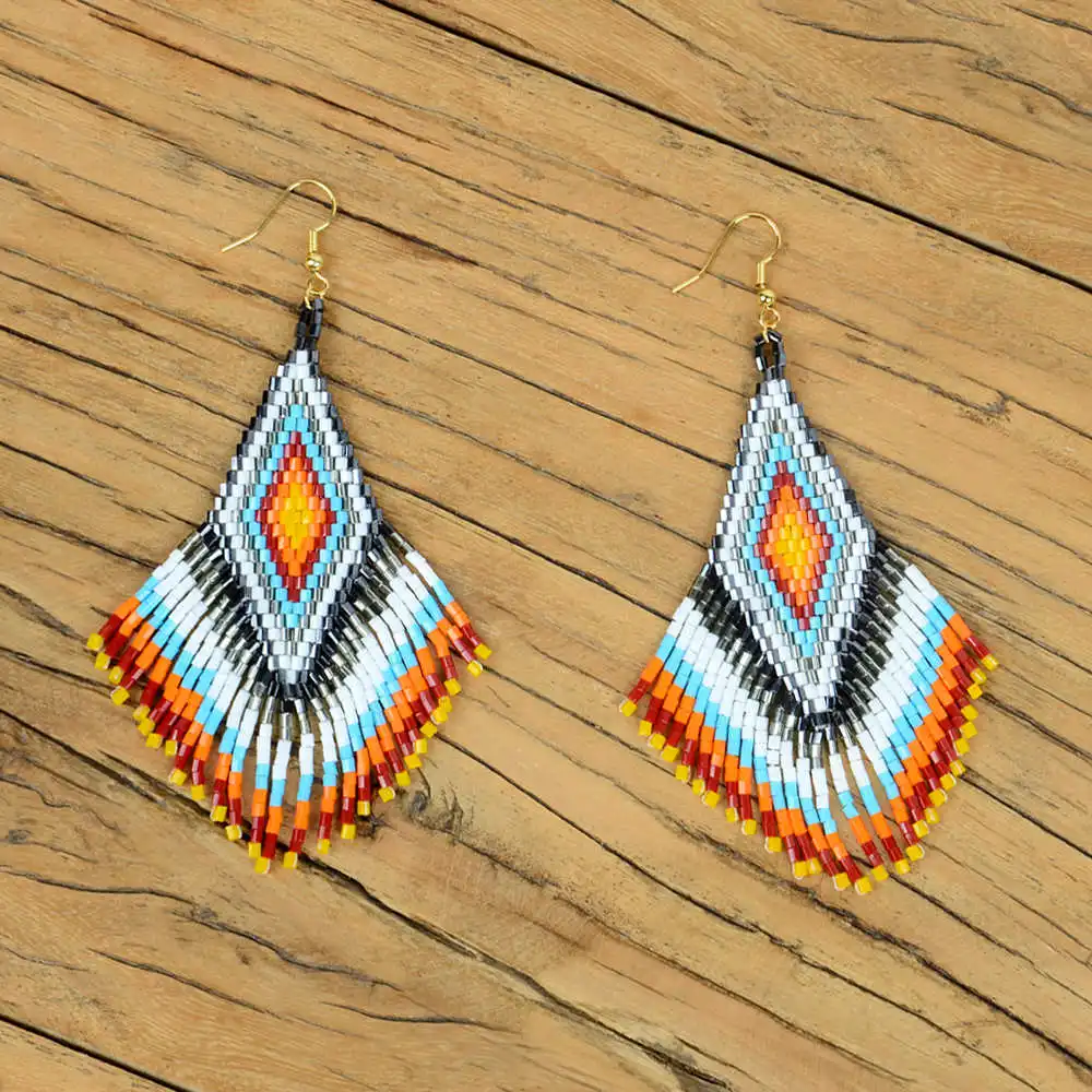 

Go2boho MIYUKI Earrings For Women Earrings Femme Aretes Fringed Earring Boho Chic 2019 Handwoven Loom Woven Jewelry Party Gift