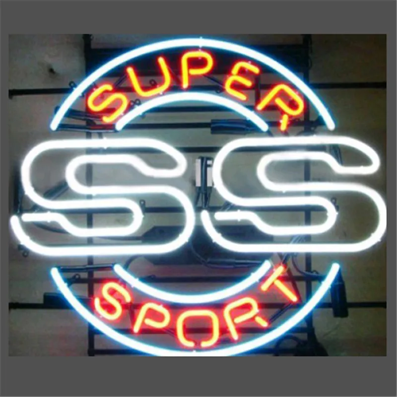 17*14"SS SUPER SPORT NEON SIGN Signboard REAL GLASS BEER