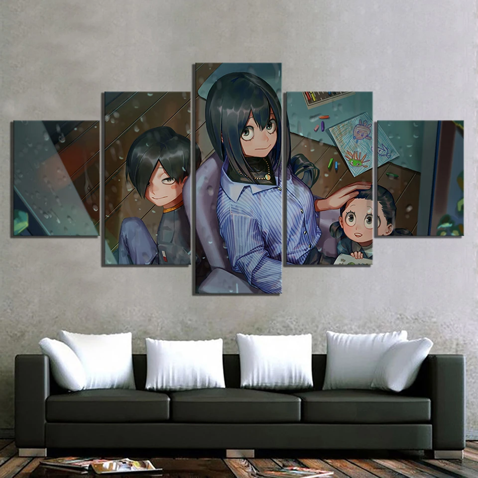 

Canvas Hd Prints Picture Wall Artwork 5 Pieces My Hero Academia Painting Anime Home Decoration Modular Poster Living Room Framed