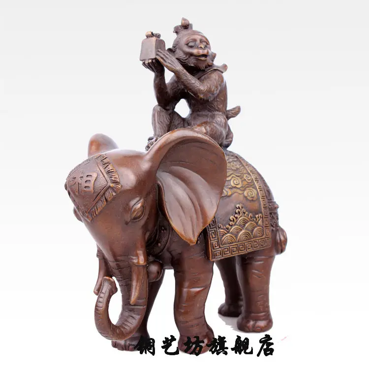 31MMSammeln China Fengshui Bronze Tier Elefant Heffalump Amulett Anhänger Statue 