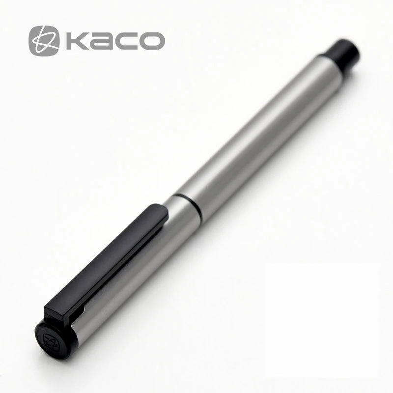 Xiaomi Mijia KACO перьевая ручка, роскошный набор, черный, 0,5 мм, F Перо, стальные чернильные ручки, простая деловая ручка для подписи, ручки для письма, коробка для хранения - Цвет: silver