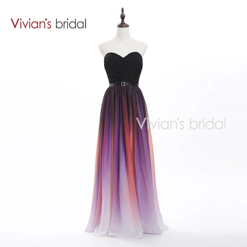 Buy Cheap Vivian's Bridal Elegant Sweetheart A-Line Colorful Long Evening Dresses 2016 New Arrival Formal Chiffon Evening Gown SH01