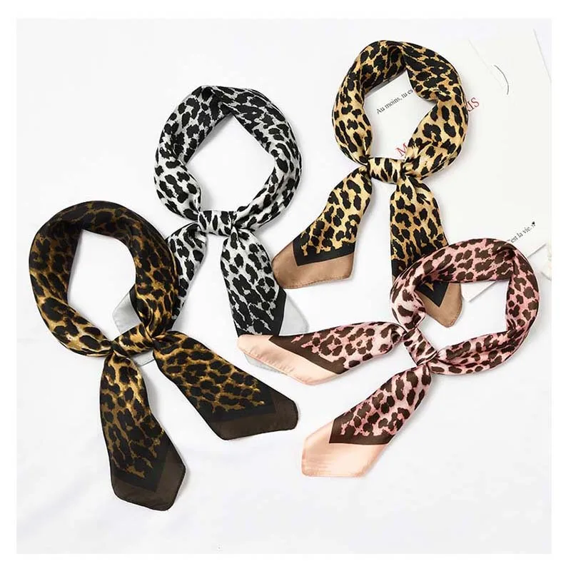 2019 Women square silk scarf Good quality printing satin scarf for business party head hair scarf bag strap neckerchief70X70cm