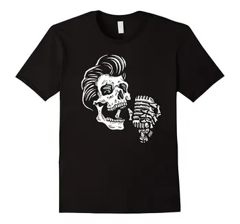 

Greasers Never Say Die - Rockabilly Skull Tee Printed Men T Shirt Clothes Top Tee Hot Selling 100 % Cotton Plus Size T-shirt