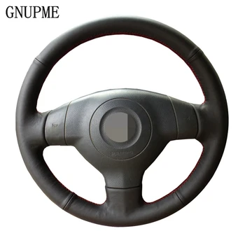 

Artificial Leather Hand-stitched DIY Car Steering Wheel Cover for Suzuki SX4 Alto Old Swift Opel Agila Black Steering Covers