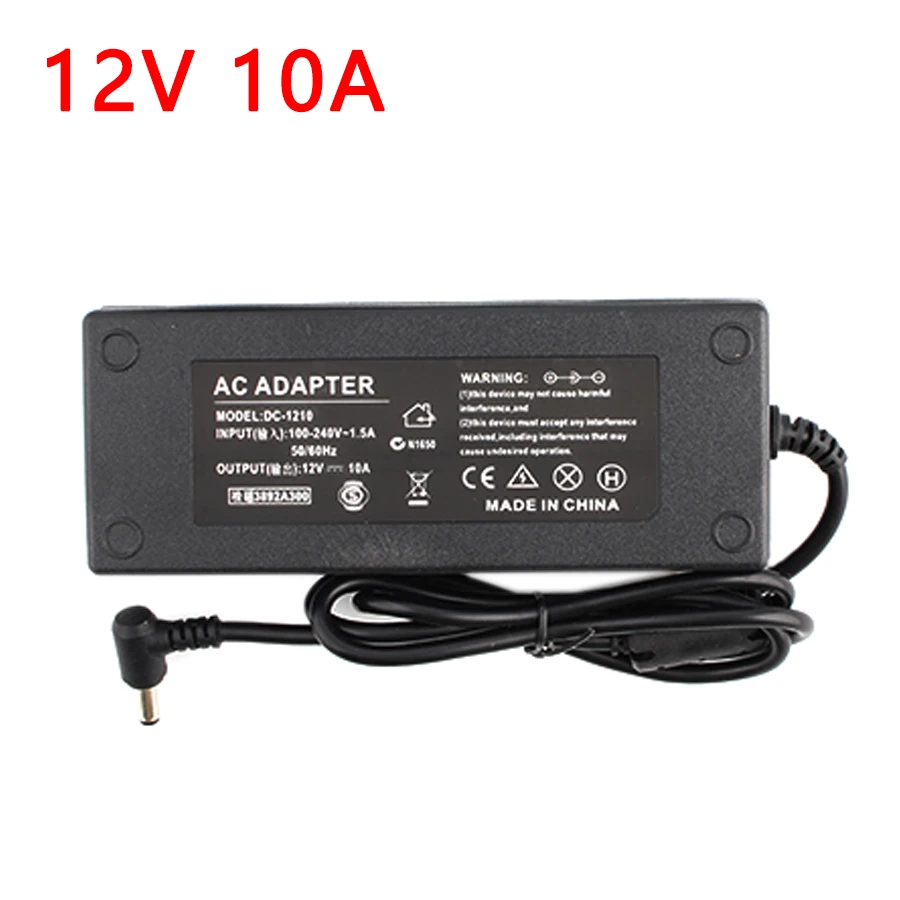 AC-DC 220 В до 12 В Питание 12V 1A 2A 3A 5A 6A 8A трансформатор регулируется Мощность адаптер переключения Зарядное устройство для детей возрастом от 12V светодиодные лампы - Цвет: 12V 10A