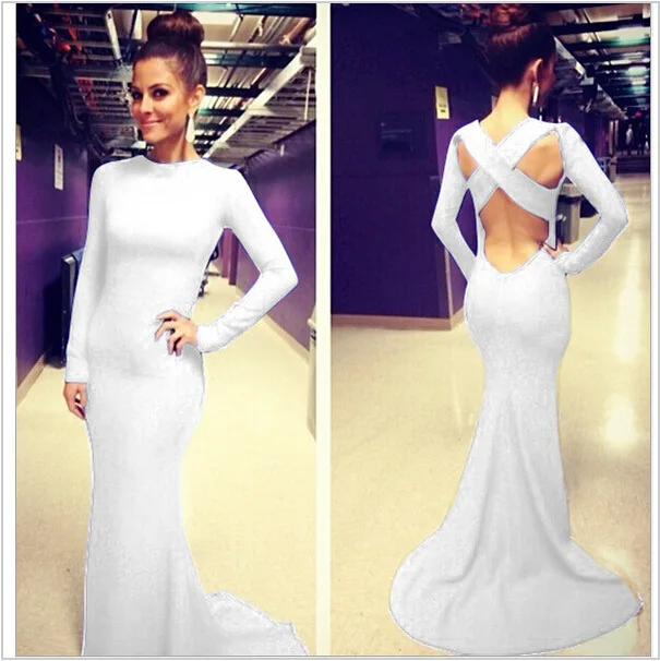 Hot Sale Robe de Soiree Woman Dresses Backless Full Pure Color color Dress Sexy Fashion Free Shipping | Женская одежда