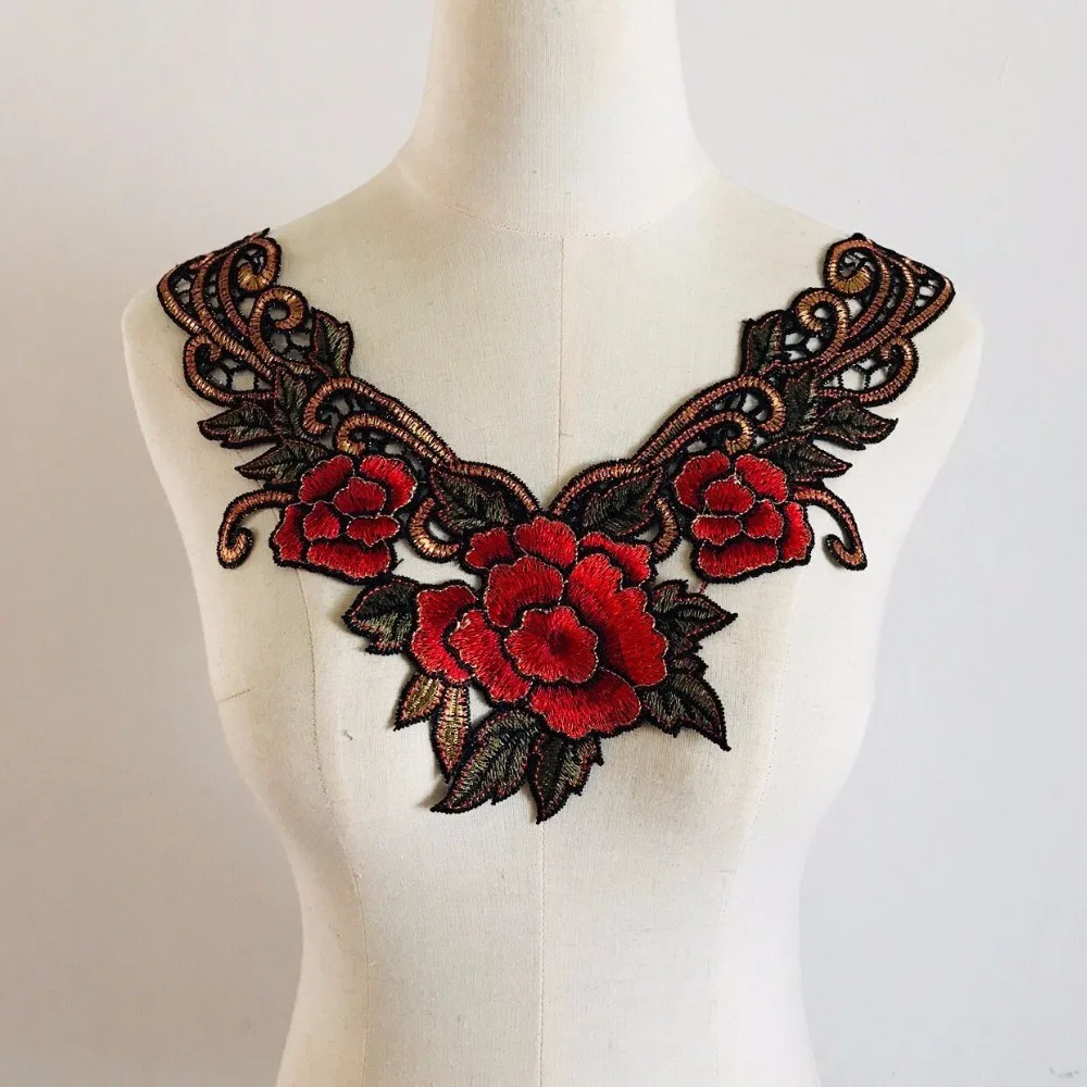 Buy Ethnic Embroidered Clothing Accessories Flower Lace Embroidered Collar