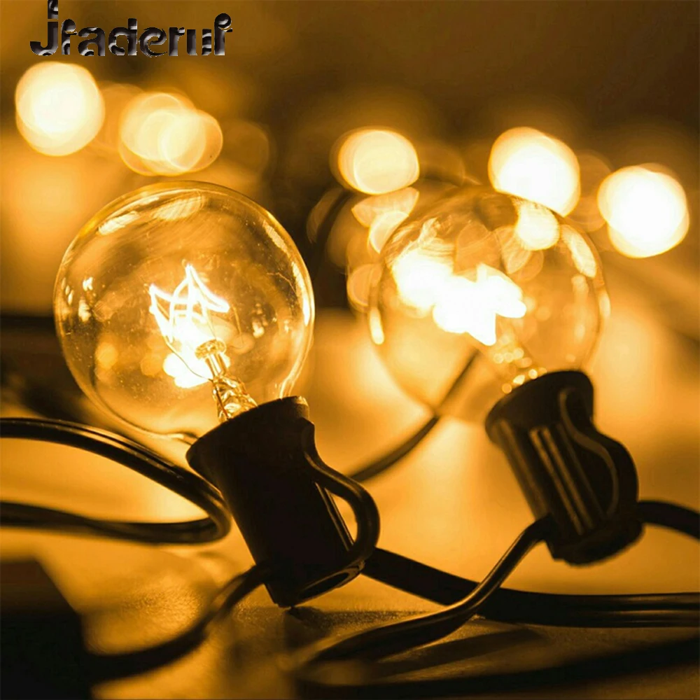 

Jiaderui Patio Lights G40 Globe Christmas Wedding Party String Light High bright Clear Vintage Bulbs Outdoor Yard Decor Lights