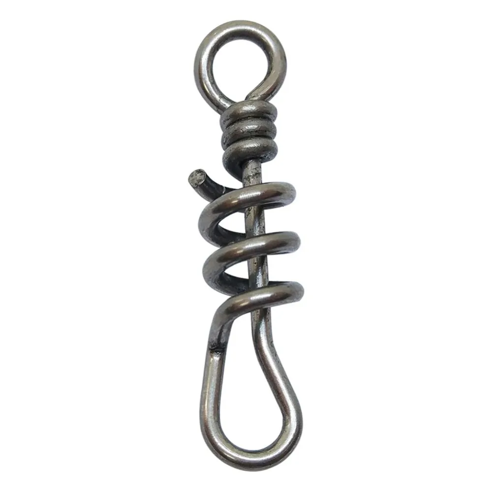 50pcs Sea Fishing Swivels Screwed Snap Stainless Steel Swivel Hook