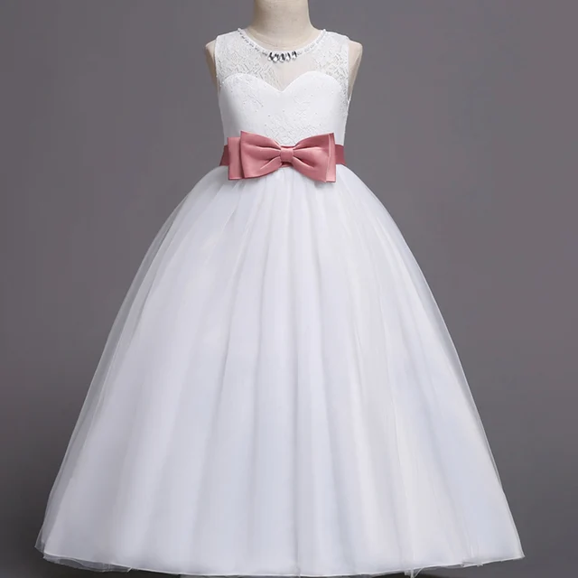 Beautiful Princess White Dress For Baby Girls Teenager Kids 1