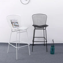 Бар набор высота сиденья 64 см Современный Дизайн хромированный черный bertoia барный табурет барный стул металлической проволоки Лофт счетчик stool-2pcs комплект