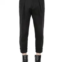 27-44! Мужская одежда больших размеров, узкие укороченные брюки, складывающиеся стерео, плиссированные, повседневные брюки в западном стиле, тонкие шаровары