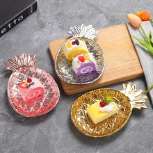Luxury Pineapple Snake Plate Creative Ceramic Food Dish Jewelry Storage Plate Hotel Bar Home Party Ornaments Crafts Plant Shape