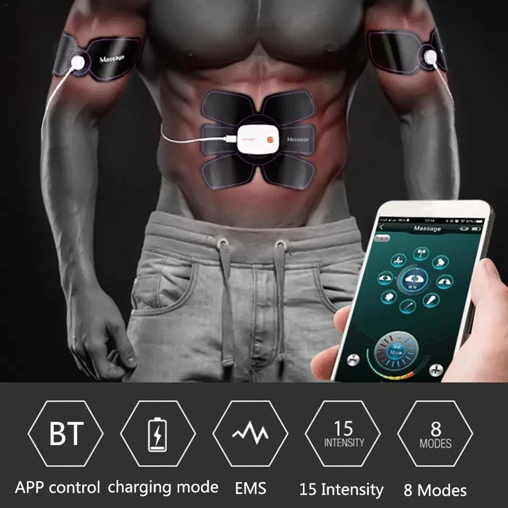 EMS Mobile Phone APP Smart Abdominal Fitting Device Domestic Abdomen Fitness Electrical Weight Loss Muscle Fitness Equipment