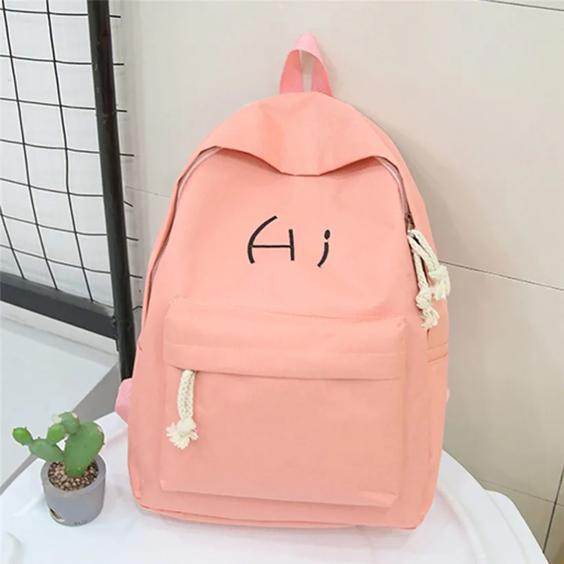 

Casual Bbackpack Unisex backpacks Korean Version of the New Letter Printing Ribbon College Wind Simple Student School Bag