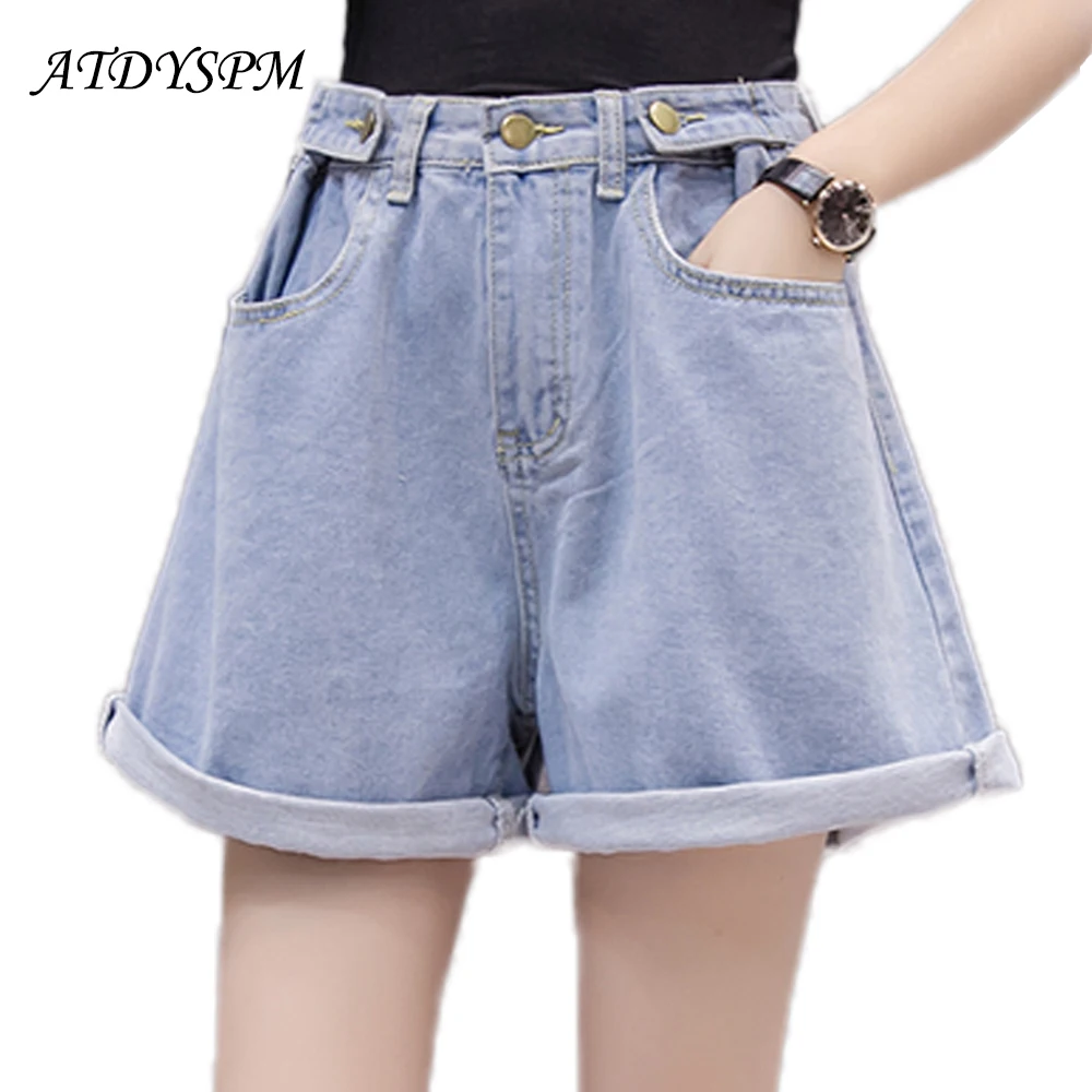 

2019 Women High Waist Jeans Shorts Loose Washed Denim Shorts Female Summer Autumn Plus Size 4XL 5XL Casual Shorts Hot Shorts