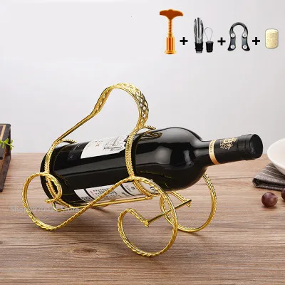 New Creative Metal Wine Rack Artwork Wine Holder Creative Wine Bottle Stand Practical Decoration Bracket