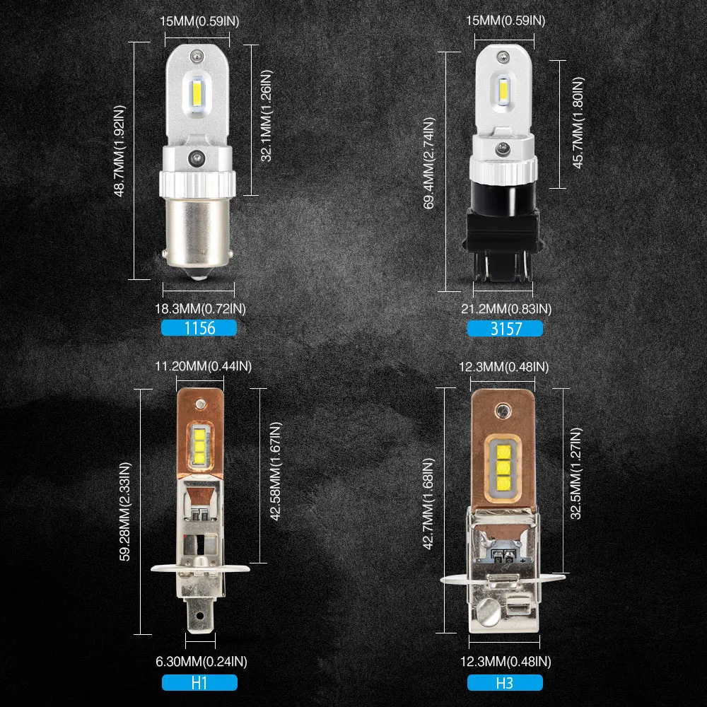 2 шт. H11 Led HB3 9005 Противотуманные фары лампы 1156 3157 H4 1500LM 6500K белый автомобиль вождения ходовая лампа автоматические светодиоды 12 в 24 В