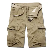 Летние хлопковые мужские шорты в стиле хип-хоп, уличная одежда, повседневные штаны до колена, большие размеры, модные шорты-карго с несколькими карманами в стиле сафари