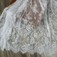 Черный белый! Новое свадебное украшение кружевная ткань 3 метра Длинные Свадебные вуали создание ресницы chantilly кружева