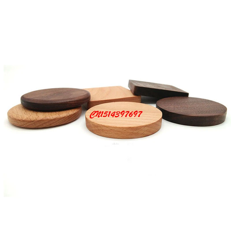 

100pcs Beech Walnut Wood Coasters Cup Coffee Tea Cup Pads Drinking Mats Teapot Drink Coaster For Home Decor Bar FF18070303