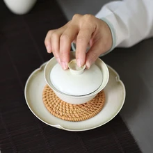 Китайский чайный сервиз Gaiwan с пепельным растением, кунг-фу, пигментированный чайный сервиз, аксессуары для чайной церемонии, керамическая посуда для напитков
