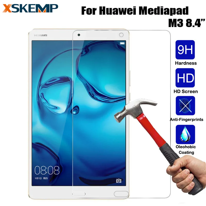 

0.3mm Real Tempered Glass LCD Clear Screen Protector For Huawei Mediapad M3 8.4 Anti-Shatter Transparent Protective Tablet Film