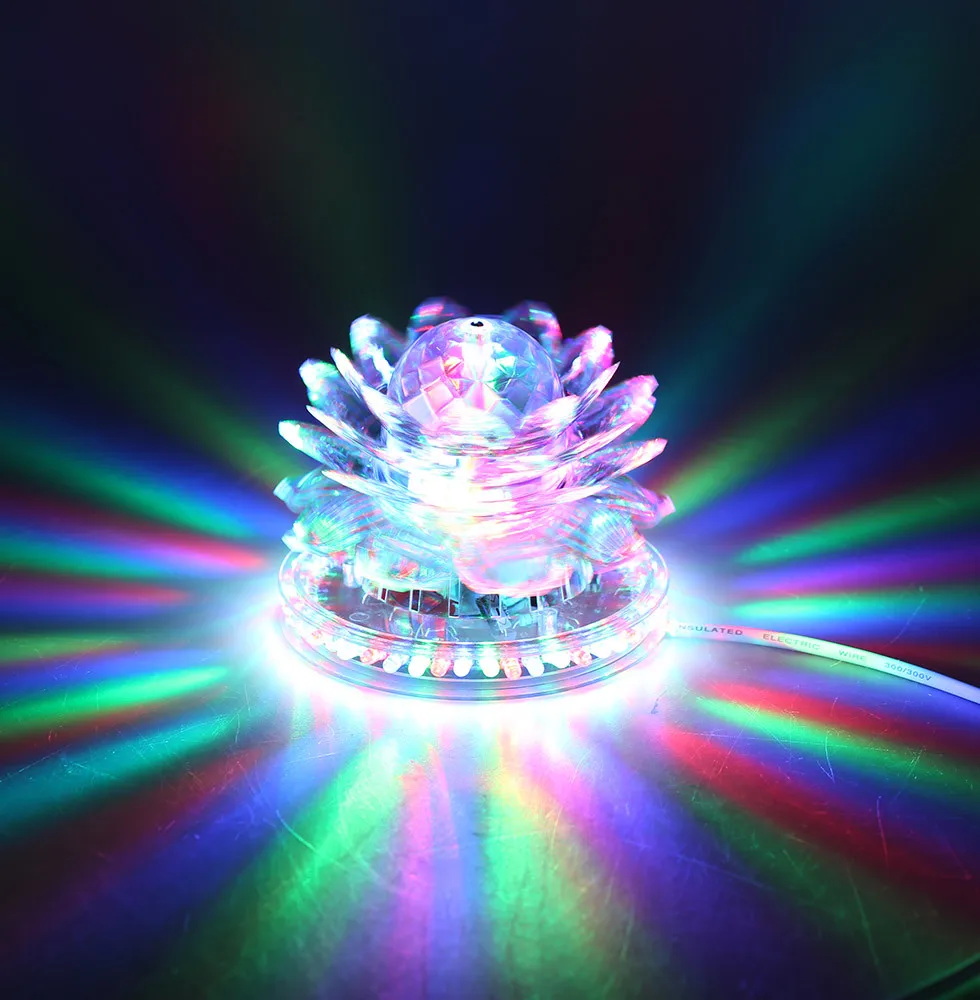 

Lotus Effect Light Auto Rotating 11W LED RGB Crystal Stage Light 51pcs BeadLamp for Home Decoration DJ Disco Bar Best Gift L0091