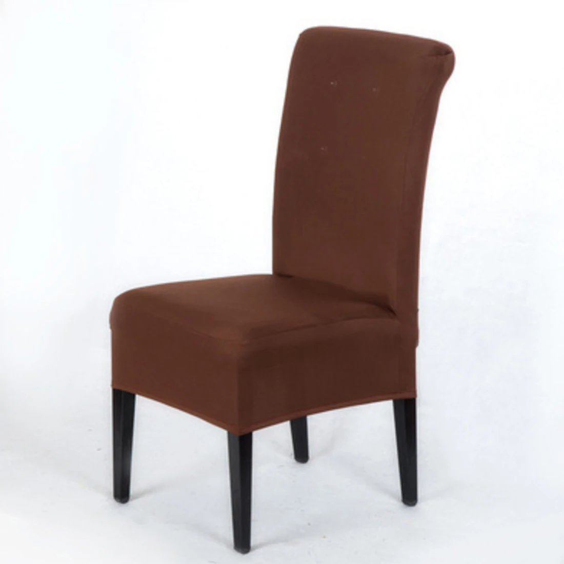Современные эластичные чехлы на кресла обеденный Чехол Съемный Анти-грязный чехол для сидений на кухне чехлы на кресла стрейч для банкета свадьбы - Цвет: dark coffee